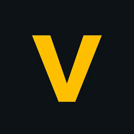 Vognmandsportalens app-ikon: et gult V på mørk baggrund